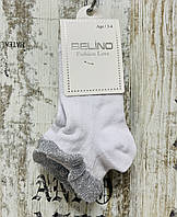 Ажурные белые носки для девочек с люрексом на резинке
