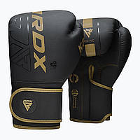 Боксерские перчатки 10 унций RDX F6 Kara черно-золотые