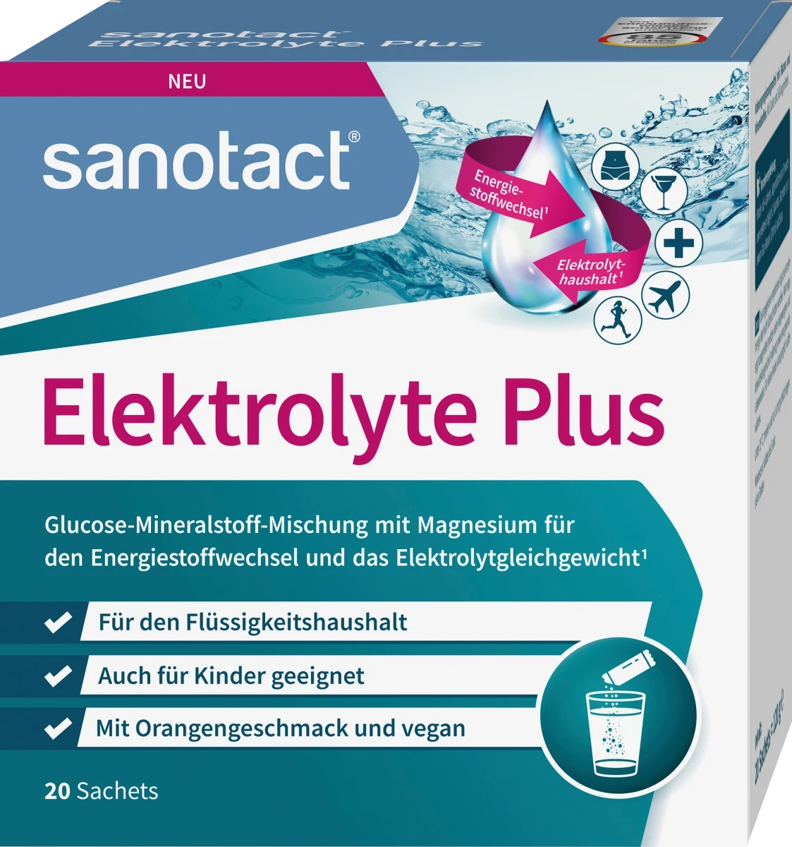 Біологічно активна добавка Sanotact Elektrolyte Plus, 20 шт