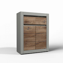 Комод 2Д1Ш у передпокій, вітальню, спальню з ЛДСП/МДФ Катанія дуб флагшток/шиншила сіра Сокме