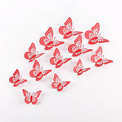 Декор метелика з тонкого пластику червоні