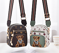 Детская мини сумочка с мишкой, маленькая сумка для девочек с медведем на плечо Form