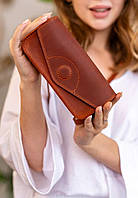 Шкіряна сумка-футляр для окулярів (міні-сумка) світло-коричнева Crazy Horse FORM