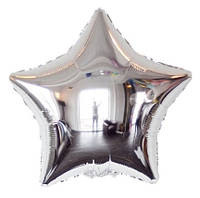 Шар из фольги "Звезда серебряная" диаметр 18" (45 см), Китай
