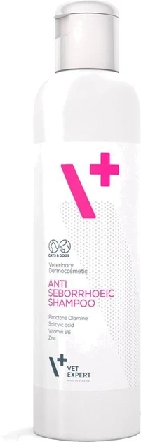 Шампунь для котів і собак VetExpert ANTISEBORRHOEIC SHAMPOO 250 мл (протівосеборейний)