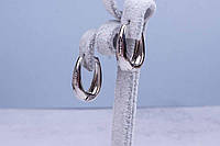 Серьги кольца, овальные сережки, женские серьги конго, родированая бижутерия