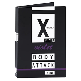Духи з феромонами для чоловіків X phero Men Violet Body Attack, 1 ml