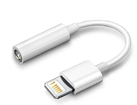 Переходник от Lightning (Apple iPhone 5 - 14 Pro Max) на аудио Mini jack 3.5 mm. / Белый