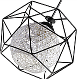 Люстра Стельовий світильник Плетена куля з ротанга та люстра з чорного заліза, фото 5