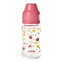 Бутылочка стеклянная с широким горлышком Beaba -240 мл - розовый, арт. 911654