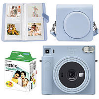 Набор камера Fujifilm Instax Square SQ1, Фотобумага 20шт, Чехол, Фотоальбом 80 фото Голубой