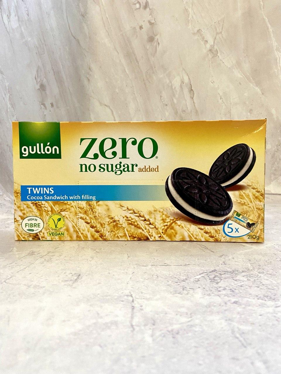 Печиво GULLON без цукру Diet Nature Twins какао з кремом, 210г, фото 1
