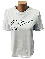 Жіноча футболка бавовна "Queen" розмір норми 44-52 (від 5 шт.)