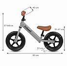 Велобіг дитячий двоколісний для найменших Kidwell REBEL Grey / Стильний велосипед біговий без педалей, фото 5