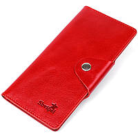 Бумажник женский вертикальный из кожи алькор на кнопках SHVIGEL 16172 Красный FORM