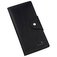 Бумажник мужской вертикальный из винтажной кожи на кнопках SHVIGEL 16182 Черный Form
