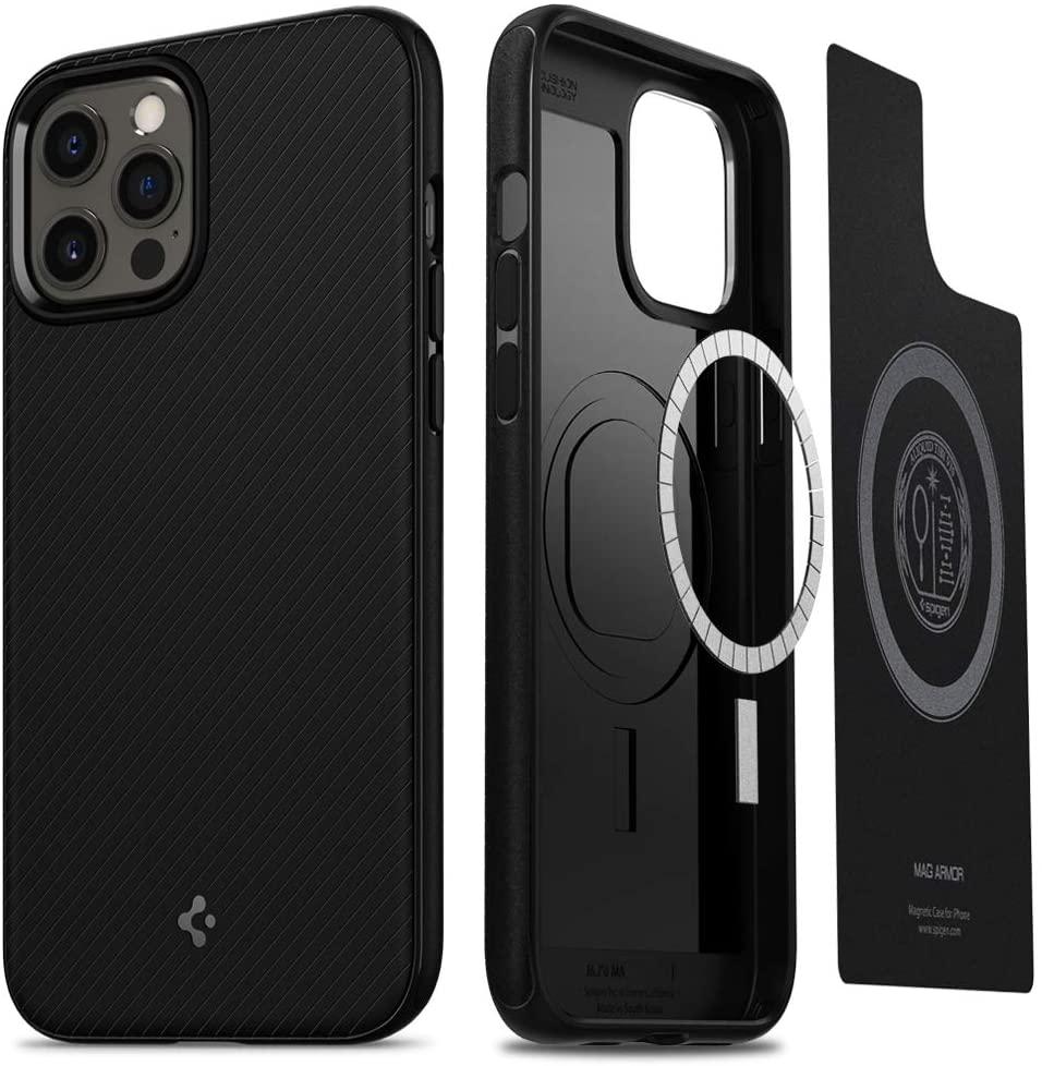 Чохол Spigen для iPhone 12/12 Pro — Mag Armor, Matte Black (ACS01865)