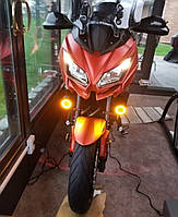 U7 Универсальные светодиодные мото фары прожекторы для мотоцикла квадроцикла LED 12В Devil Eyes кнопка білий жовтий