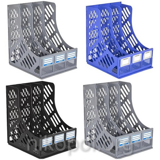 Лоток вертикальний на 3 відділення А618, різні кольори.