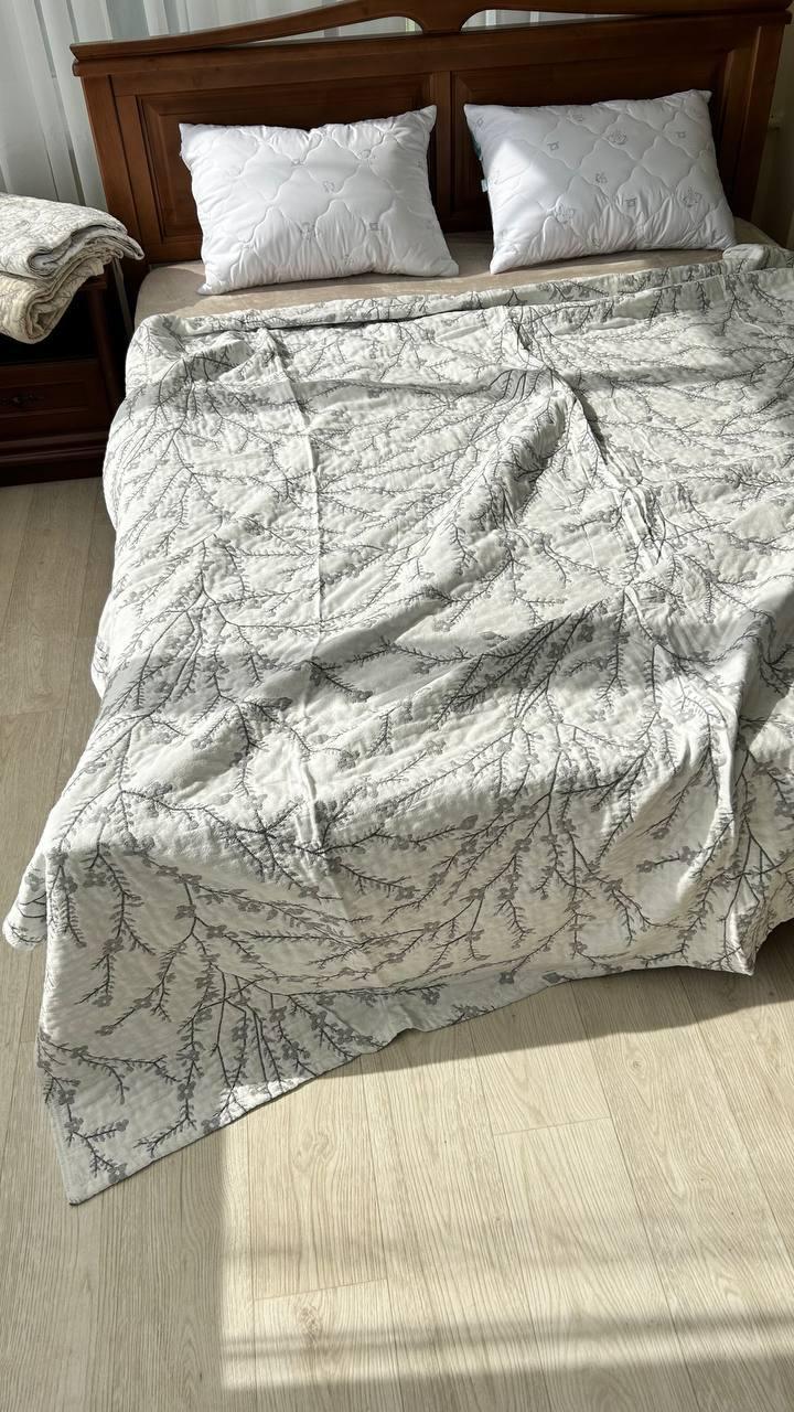 Натуральное муслиновое покрывало Летнее одеяло 200х230 см Красивое покрывало на большую кровать хлопок - фото 9 - id-p2148716439