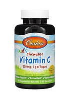 Carlson Labs , жувальний вітамін C натуральний мандарин, 250 мг, 60 вегетаріанських таблеток