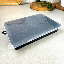 Силіконова чорна форма для льоду на 15 комірок із кришкою, фото 2