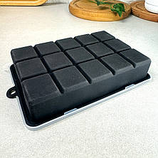 Силіконова чорна форма для льоду на 15 комірок із кришкою, фото 3