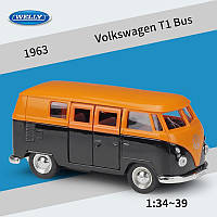 Авто модель автобус Volkswagen T1 1963 года выпуска масштабе 1:36