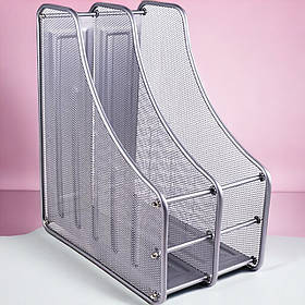 Настільний лоток для паперу з металу на 2 відділення 35,5х28,5х8 см