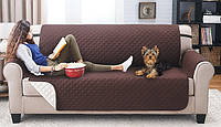 [VN-VEN0344] Покрывало на диван двустороннее Couch Coat, Коричневый, накидка на мебель MR