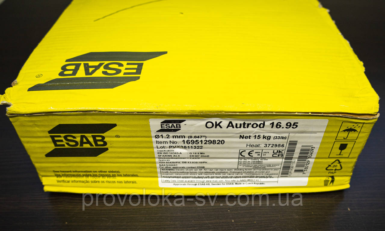 Зварювальний дріт ESAB OK AUTROD 16.95 1.2 мм 15 кг