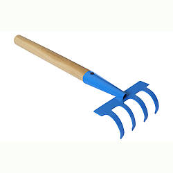 Грабельки 4 зуби 50см дерев'яна ручка 71-043
