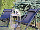 Розкладне дерев’яне крісло шезлонг з тканиною, для дачі, пляжу чи кафе. Крісла садові терасні дерев'яні. Лежак шезлонг Код/Артикул, фото 4