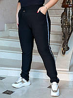 Женские стрейчевые спортивные штаны больших размеров с лампасами (р.48-62). Арт-1110/33