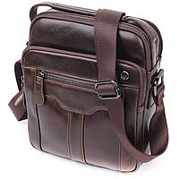 Вертикальная мужская сумка Vintage 20825 кожаная Коричневый Form