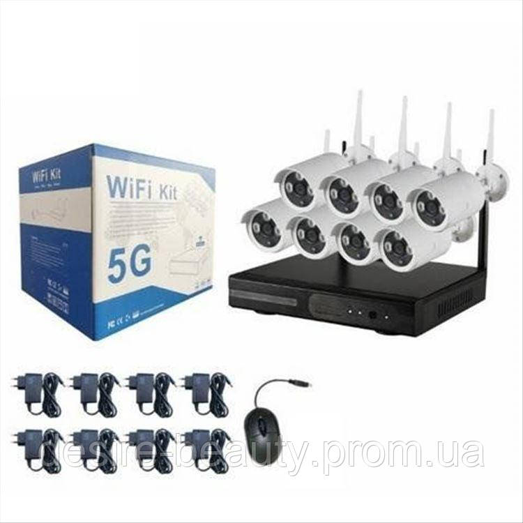 [VN-VEN0367] Комплект камер видеонаблюдения беспроводной 5g SX08-800 kit 1080p wifi 5G на 8 камер в наборе DS - фото 1 - id-p2148716619