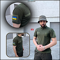 Футболка для военных поло хаки , мужские футболки хаки тактические однотонные, для военнослужащих