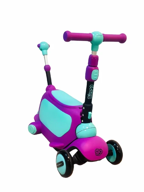 Самокат для дітей 2 в 1 Maraton Bingo Super 3 з батьківською ручкою, фото 1