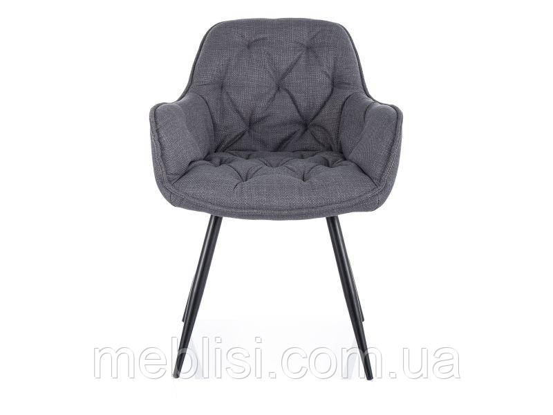 Крісло сіре, ніжки чорні CHERRY BJORN 13 (Signal Польща)