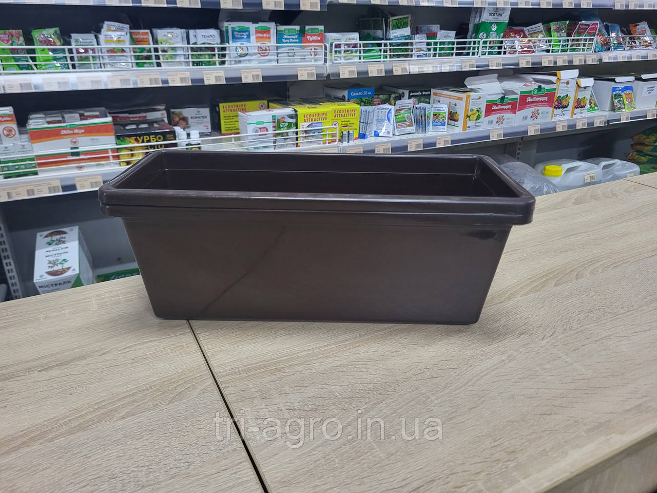 Горщик балконний 30см (коричн.) (шт.)