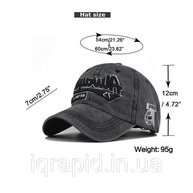 Модная Бейсболка Always New York котон цвет черный. Vintage