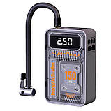 Компресор від прикурювача ST-9619A 10,5 бар з РК-дисплеєм ліхтариком для накачування шин авто, фото 5