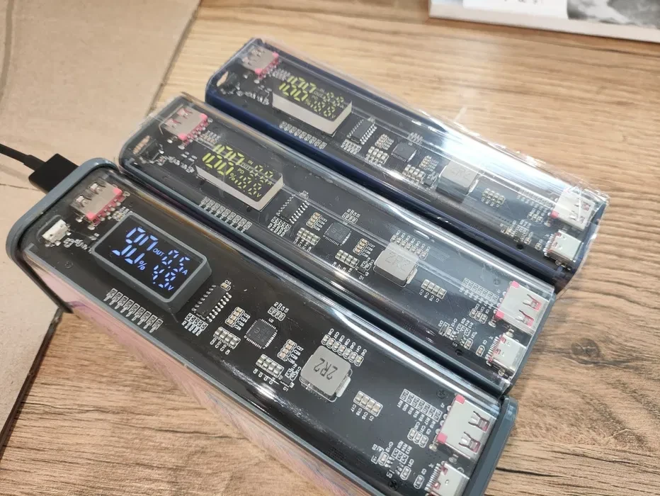 Корпус повербанка PD 22.5W Fast Charger PD QC3 сірий 18650