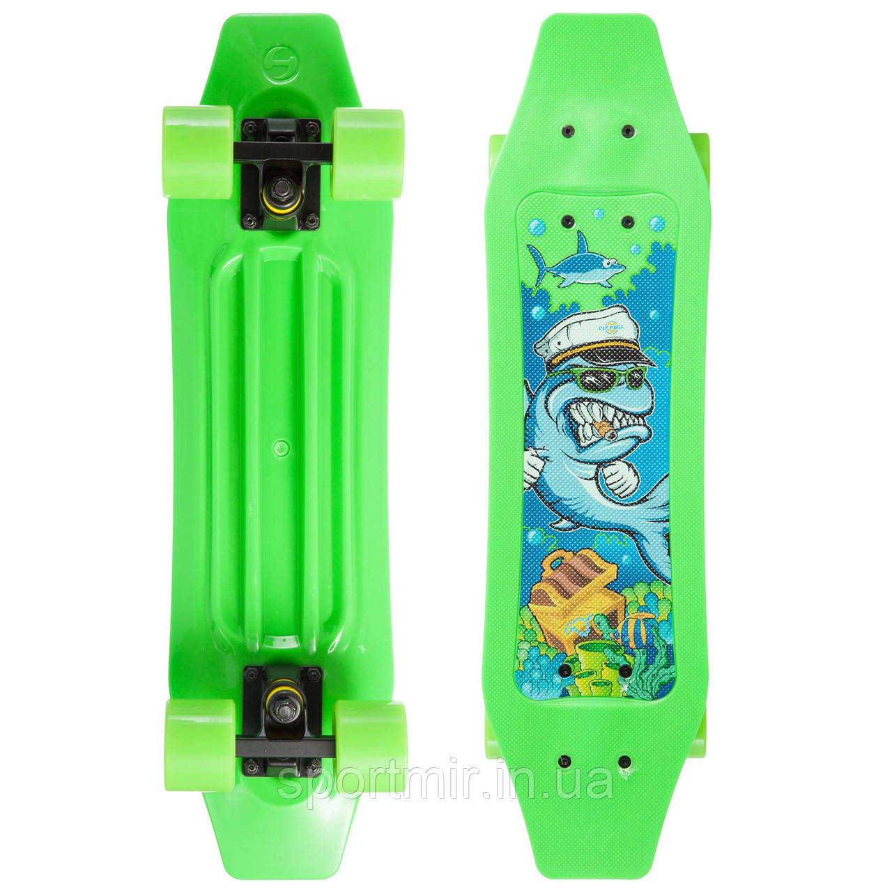 Скейтборд FISH Duckbill SP-Sport SK-418-7 салатовий, фото 1