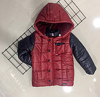 Дитячий демісезонний курточка для хлопчика на ріст 92 см, бордовий)