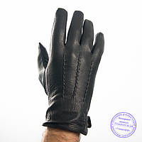 Мужские кожаные перчатки из оленьей кожи с шерстяной подкладкой - (арт. M31-4) 20-21 см