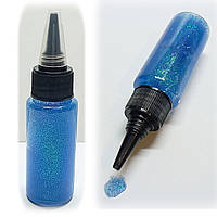Клей декоративний з блискітками / "Glitter Color" 30мл / неон синій / Клей з глітером для творчості