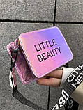 Жіноча голографічна сумка крос-боді через плече LITTLE BEAUTY рожева, фото 5