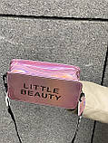 Жіноча голографічна сумка крос-боді через плече LITTLE BEAUTY рожева, фото 9