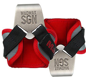Гаки для тяги на зап'ястя MadMax MFA-330 Lat Hooks Antic silver/Grey/Red